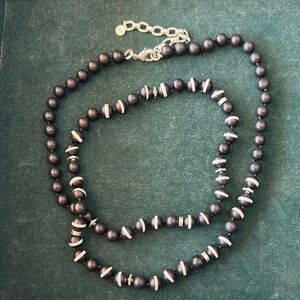 Stella & Dot Black and White Beaded Necklace